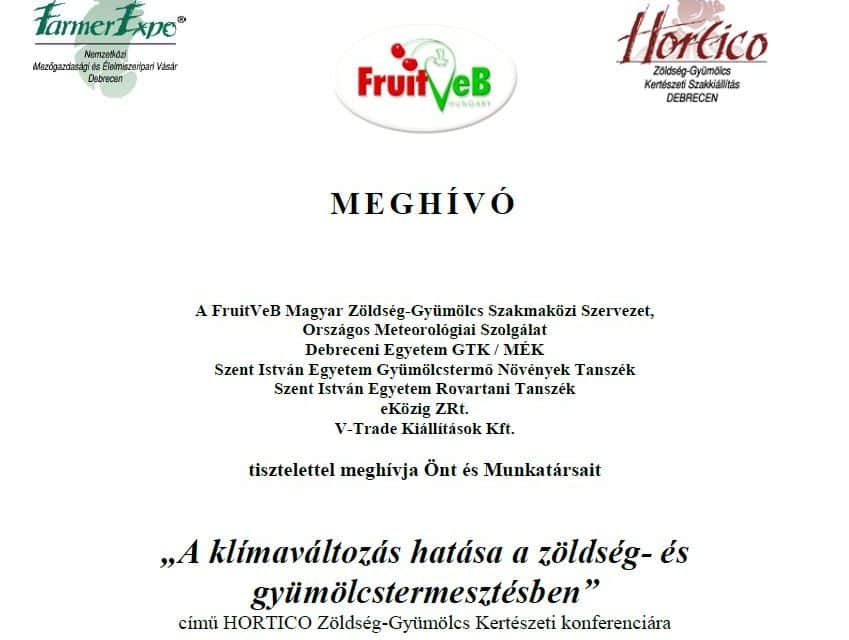 MEGHÍVÓ a 28. Farmer Expo Szakkiállítás Hortico Zöldség-Gyümölcs Szakmai Konferenciájára