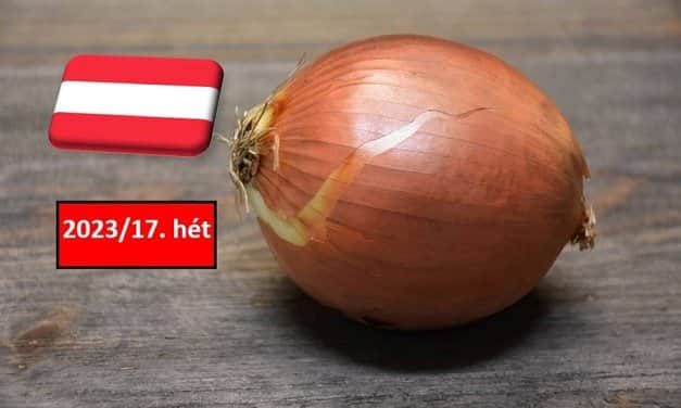 Ausztria: a 17. héten folytatódott a hagymaárak emelkedése a nagybani piacokon