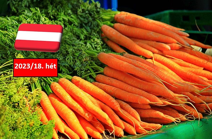 Ausztria: a 18. héten változatlan maradt a sárgarépa nagybani ára a sógoroknál