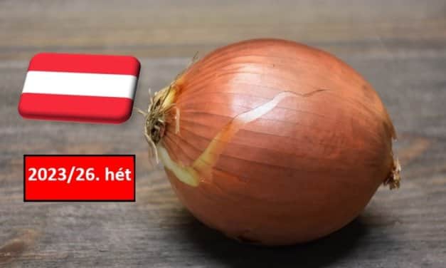 Ausztria: a 26. héten óriási áresés a vöröshagyma piacán