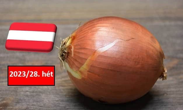 Ausztria: a 28. héten is stagnál a vöröshagyma nagybani ára