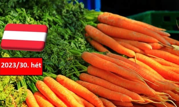 Ausztria: a 30. héten enyhén csökkent, de továbbra is magas a sárgarépa ára