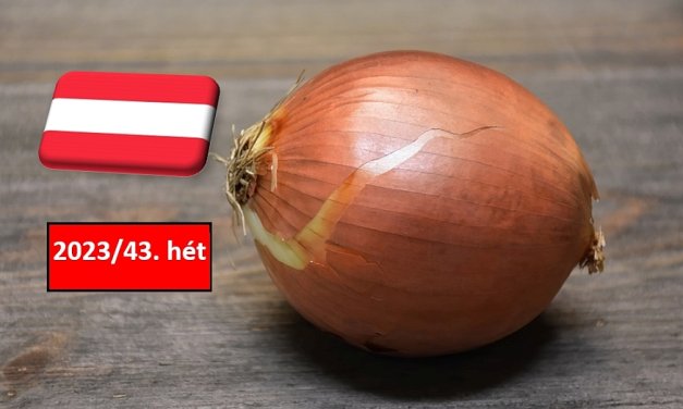Ausztria: a 43. héten stabil maradt a vöröshagyma ára