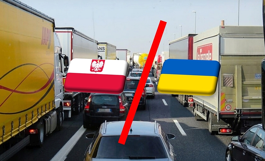 Ukrajna: 20 ezer kamion vesztegel a lengyel határon