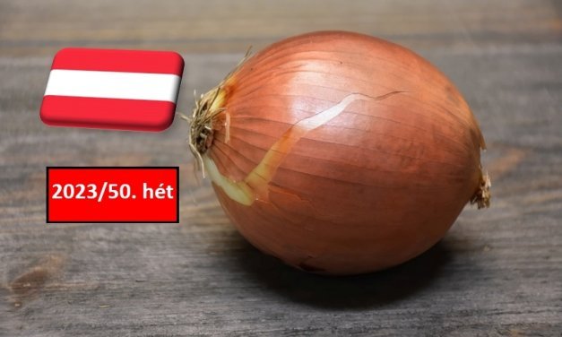 Ausztria: nem változott a vöröshagyma ára az 50. héten