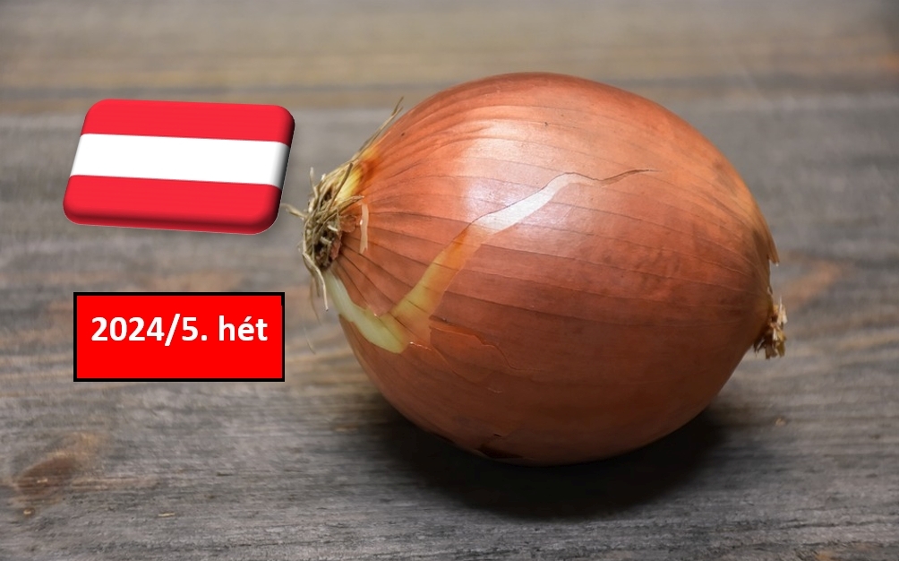 Ausztria: kis mértékben emelkedett a hagyma ára az 5. héten