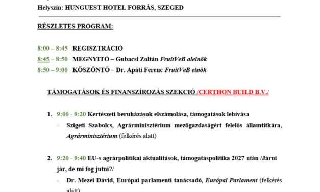 Program: Magyar Paradicsom Napja és Hajtatási Expo 2026 (2026. június 2., Szeged) 